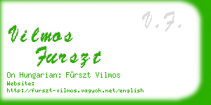 vilmos furszt business card